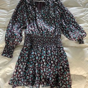 Ramy Brook Long Sleeve Dress. Printed Smock Dress. Size Large